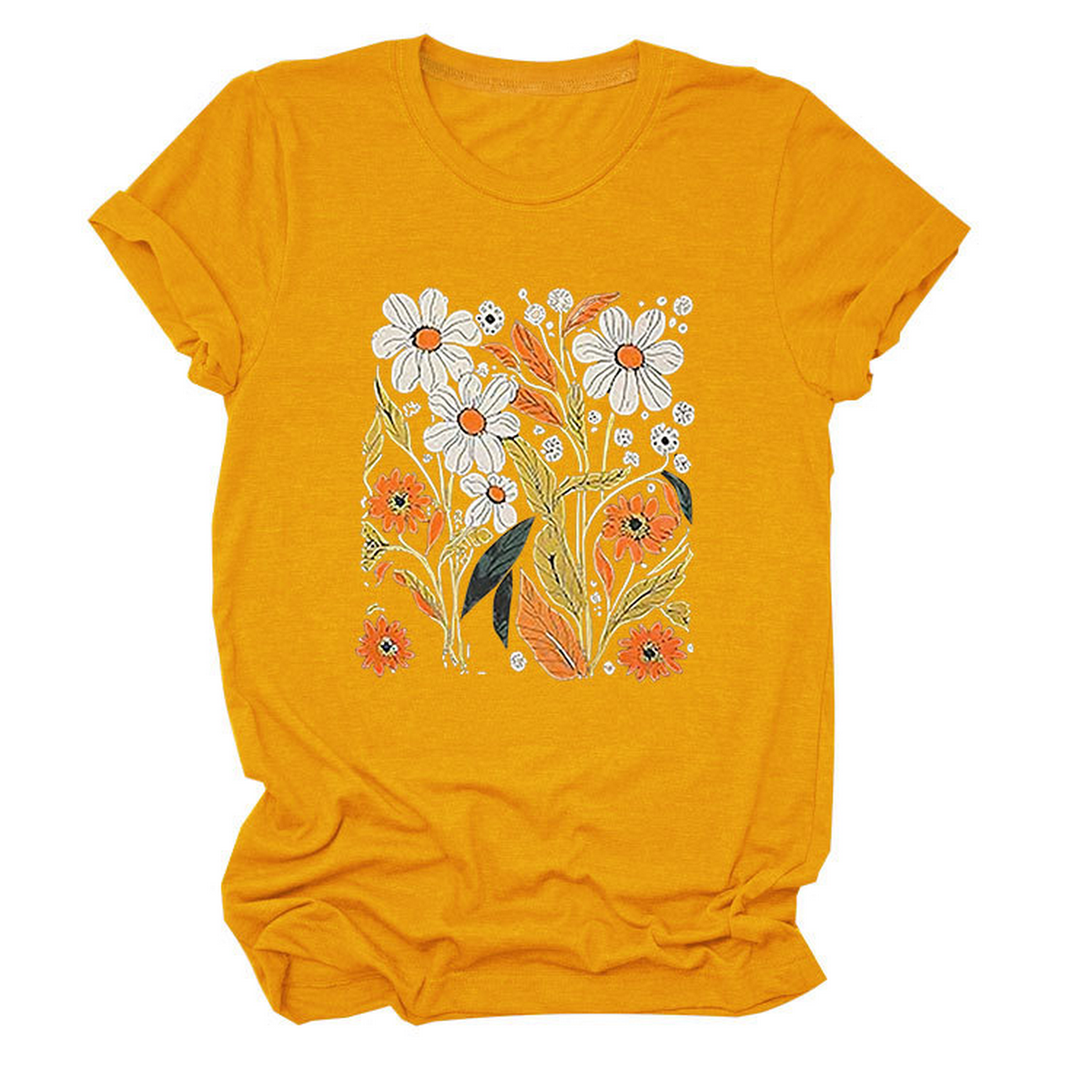 Women??¢s Summer Tee ??Floral Casual Round Neck_CWTTS1500