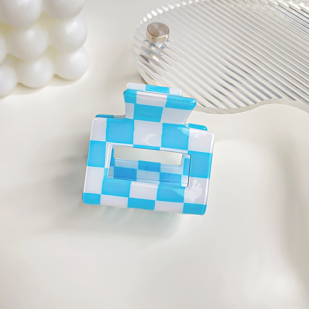 Checkerboard Hair Claw ??Candy Color Acetate Look_CWAHA0395