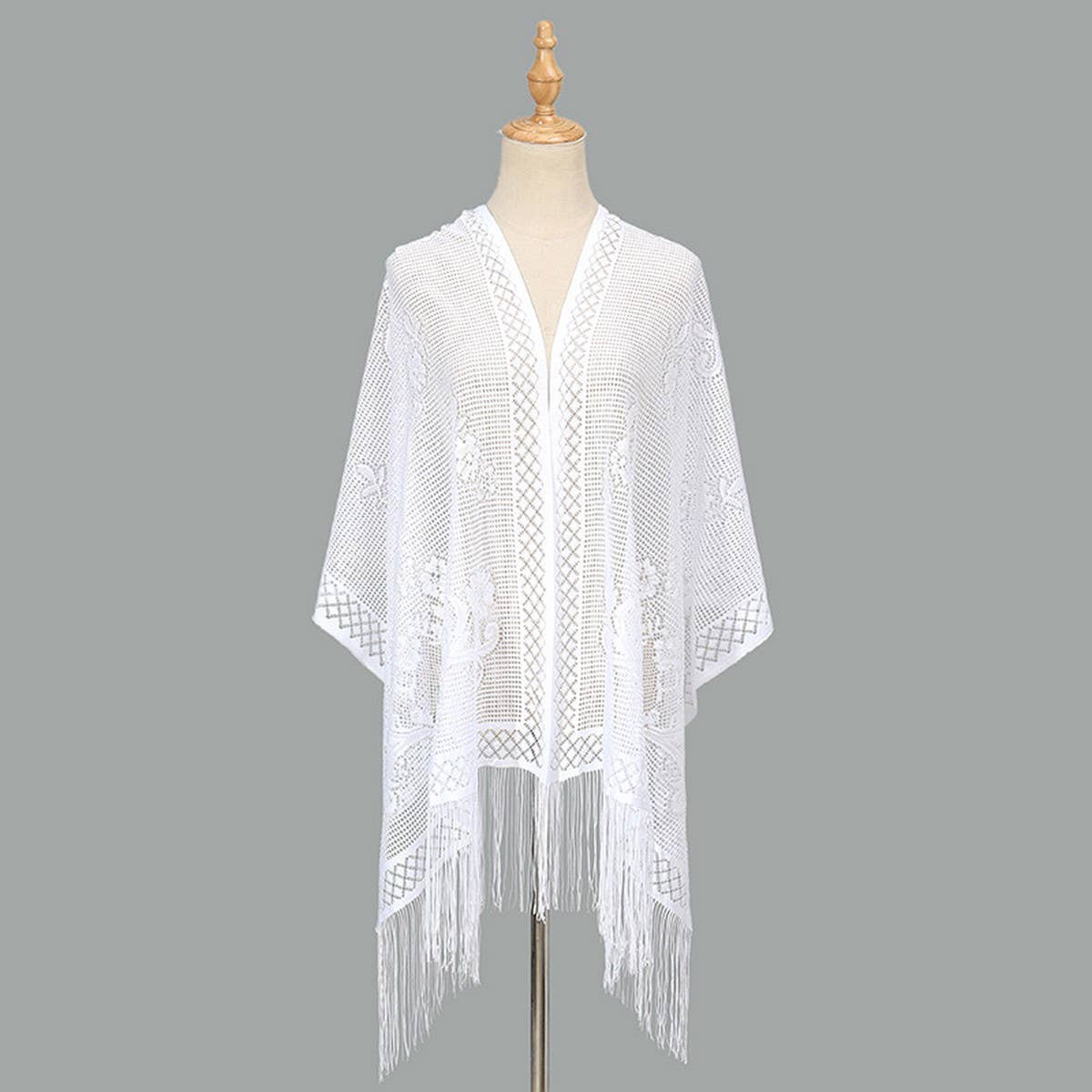 SEXY FLOWER HOLLOW LONG BEARD TRIANGLE SCARF SHAWL