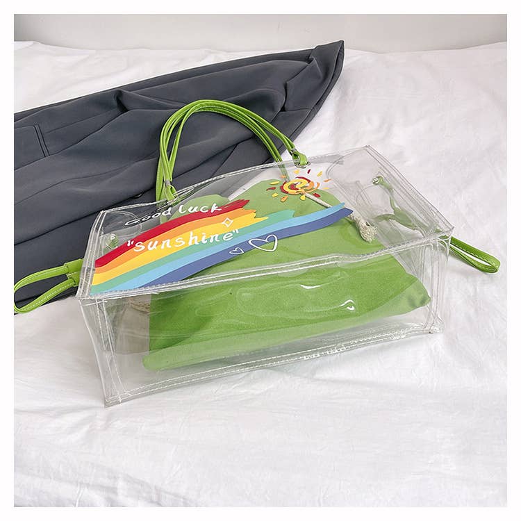 Fashionable pvc transparent jelly tote bag