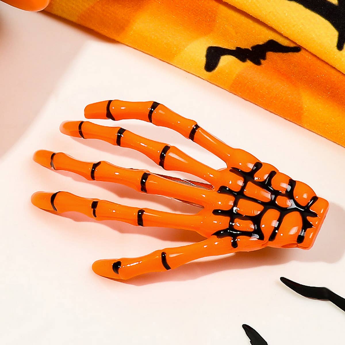 Halloween Skeleton Hand Hair Duckbill Clip_CWAHA1643