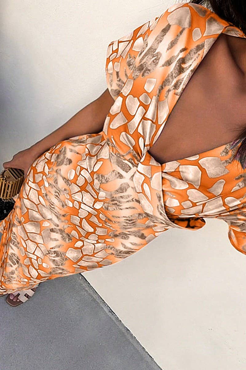 CWDMD6175_SUMMER HOLIDAY STYLE V-NECK SEXY SLIM DRESS