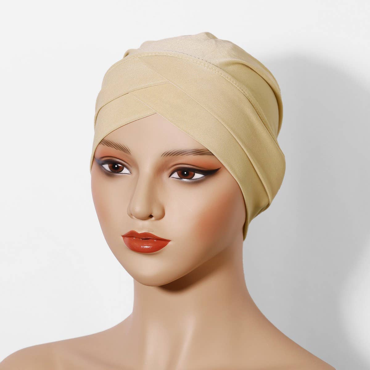 FASHION CRYSTAL LINEN TWO-LAYER CROSS HEADSCARF_CWASC2458