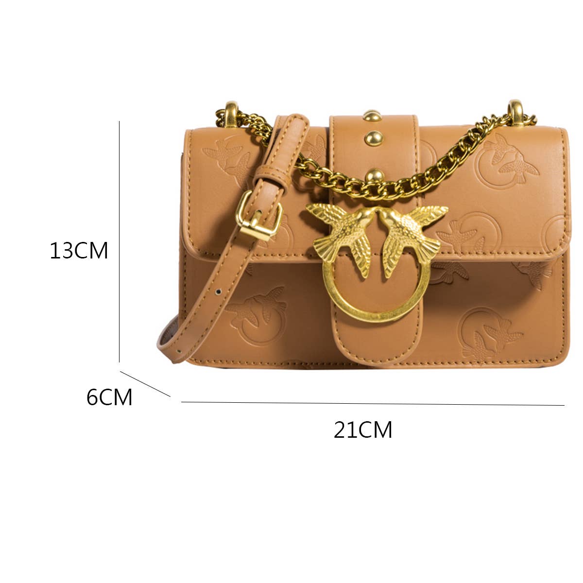 STYLISH EMBOSSED METAL CHAIN SHOULDER BAG_CWAB1577