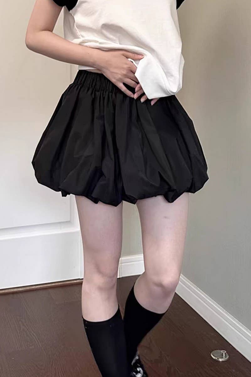 CWBSS0336_SOLID COLOR TEMPERAMENT SHORT TUTU SKIRT