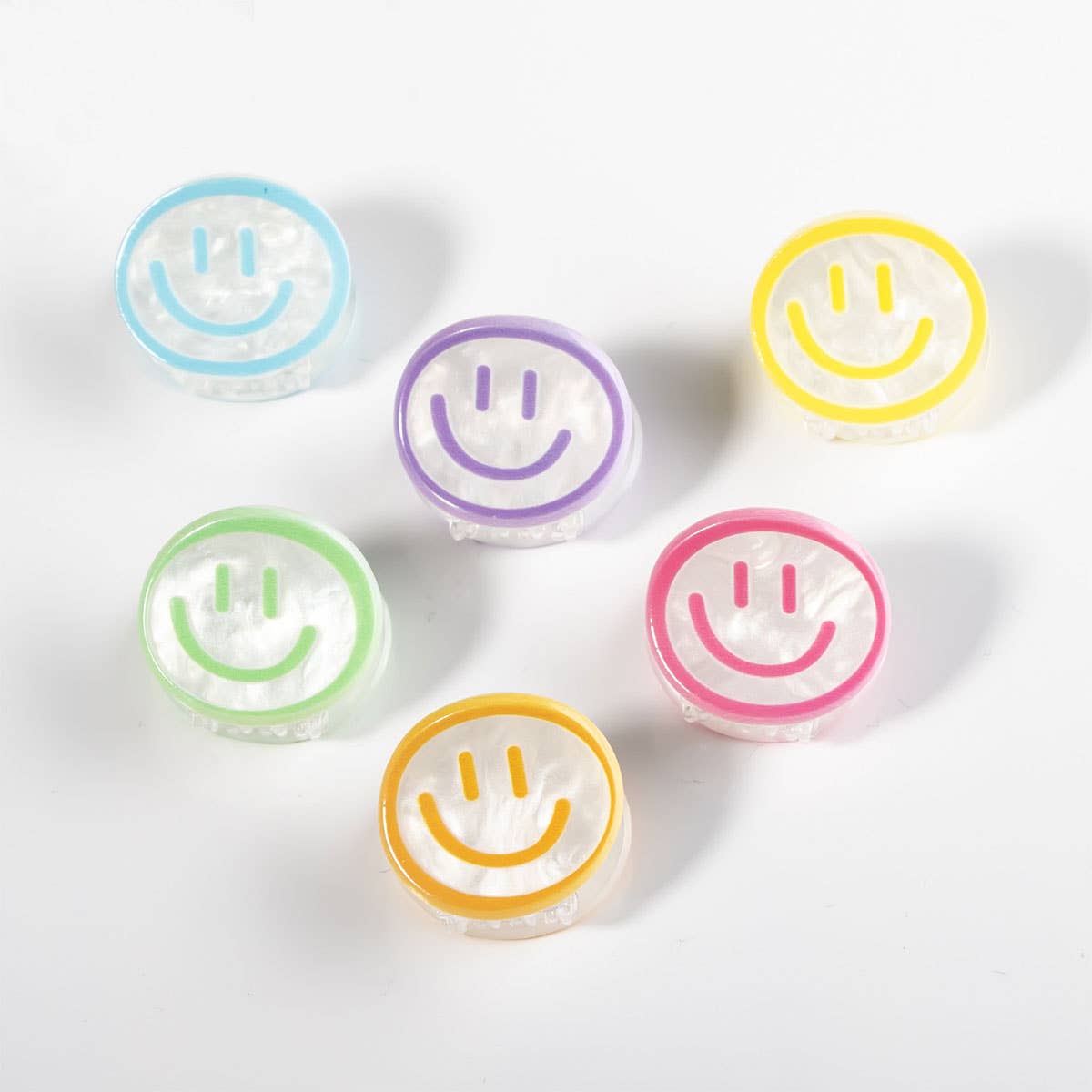 Acrylic Smiley Face Hair Claw - Cute Back Clip_CWAHA0285