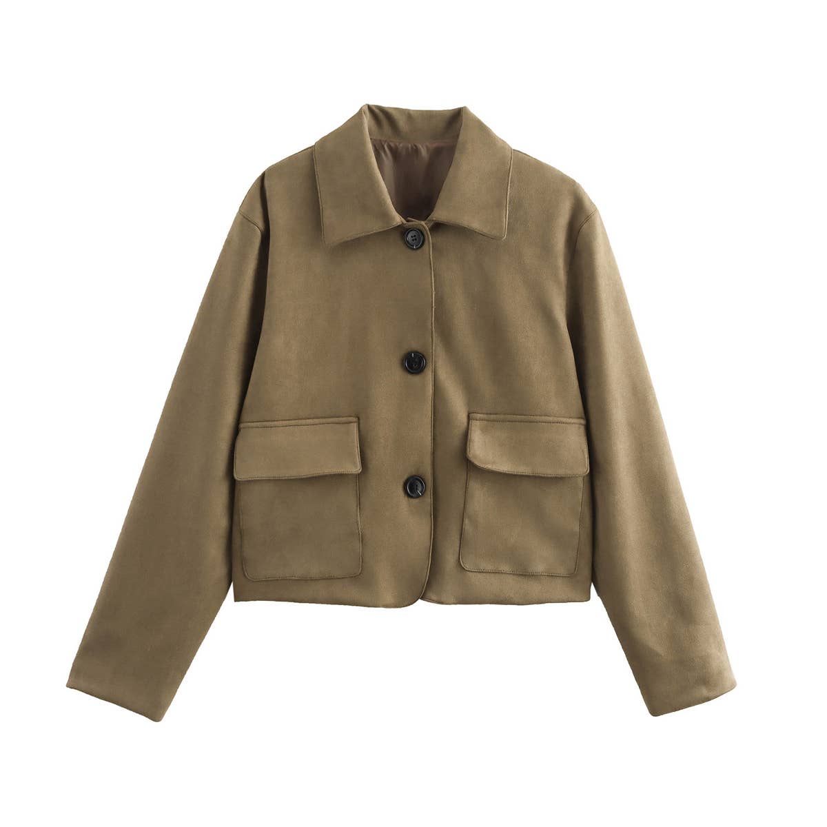 STYLISH SUEDE BOMBER JACKET FOR WOMEN