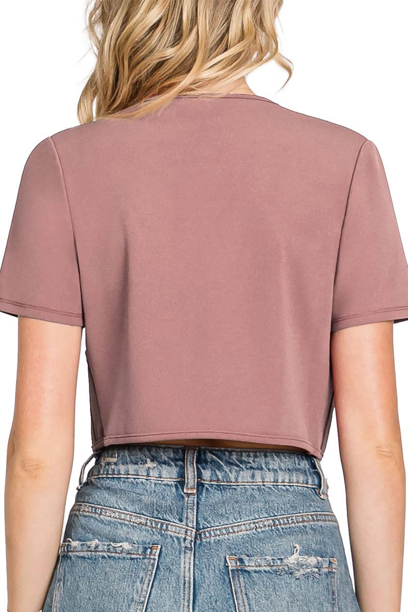 CWOBL092_Short Sleeve  Bolero Open Front Cardigan