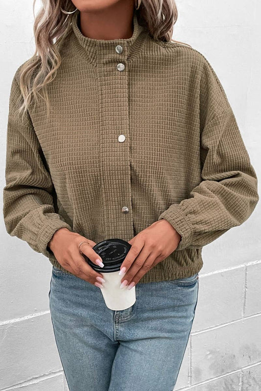 CWOCO1009_CORDUROY BUTTON LONG SLEEVE JACKET JACKET SHORT