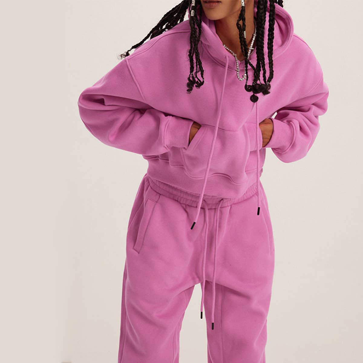 HOODED LONG-SLEEVED TOP HOODIE SET OF TWO SETS