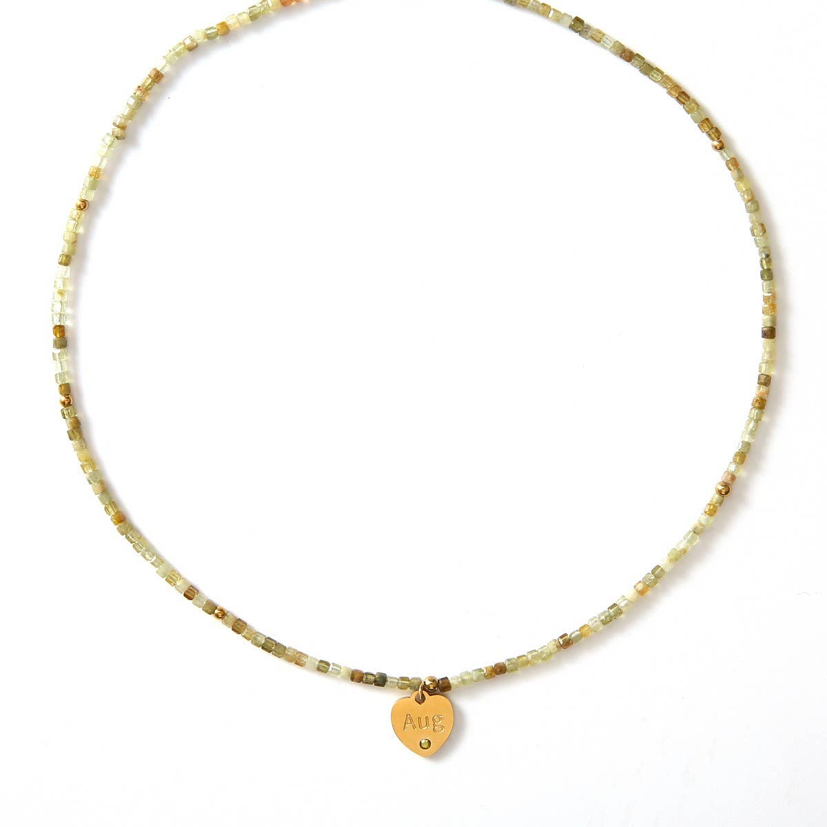 12-Month Cut Stone Necklace with Heart Pendant_CWMM8851