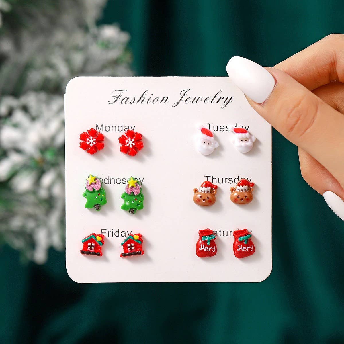 CHRISTMAS NEW CREATIVE CARTOON EARRING COMBINATION