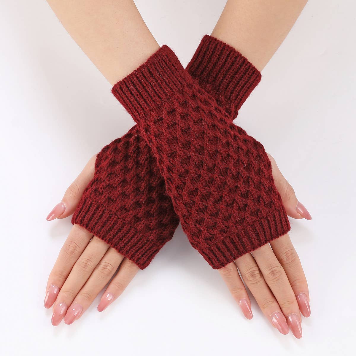 WARM AND COLD-PROOF PINEAPPLE FLOWER GLOVES_CWAG0107