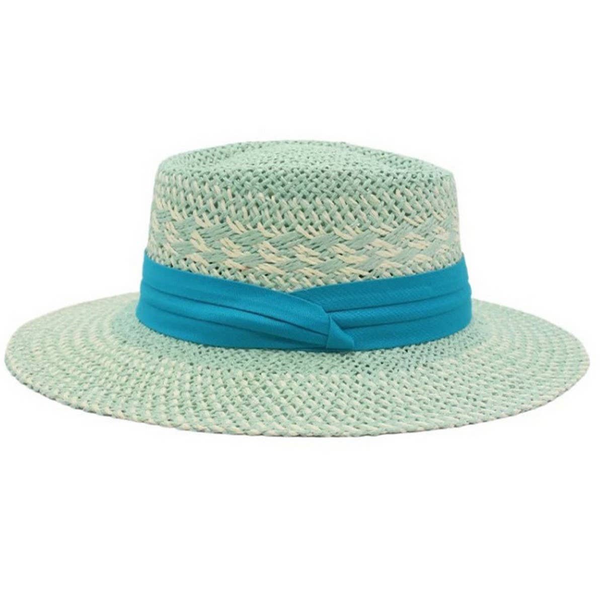 BRITISH RETRO HANDMADE WOVEN STRAW HAT_CWAH1171