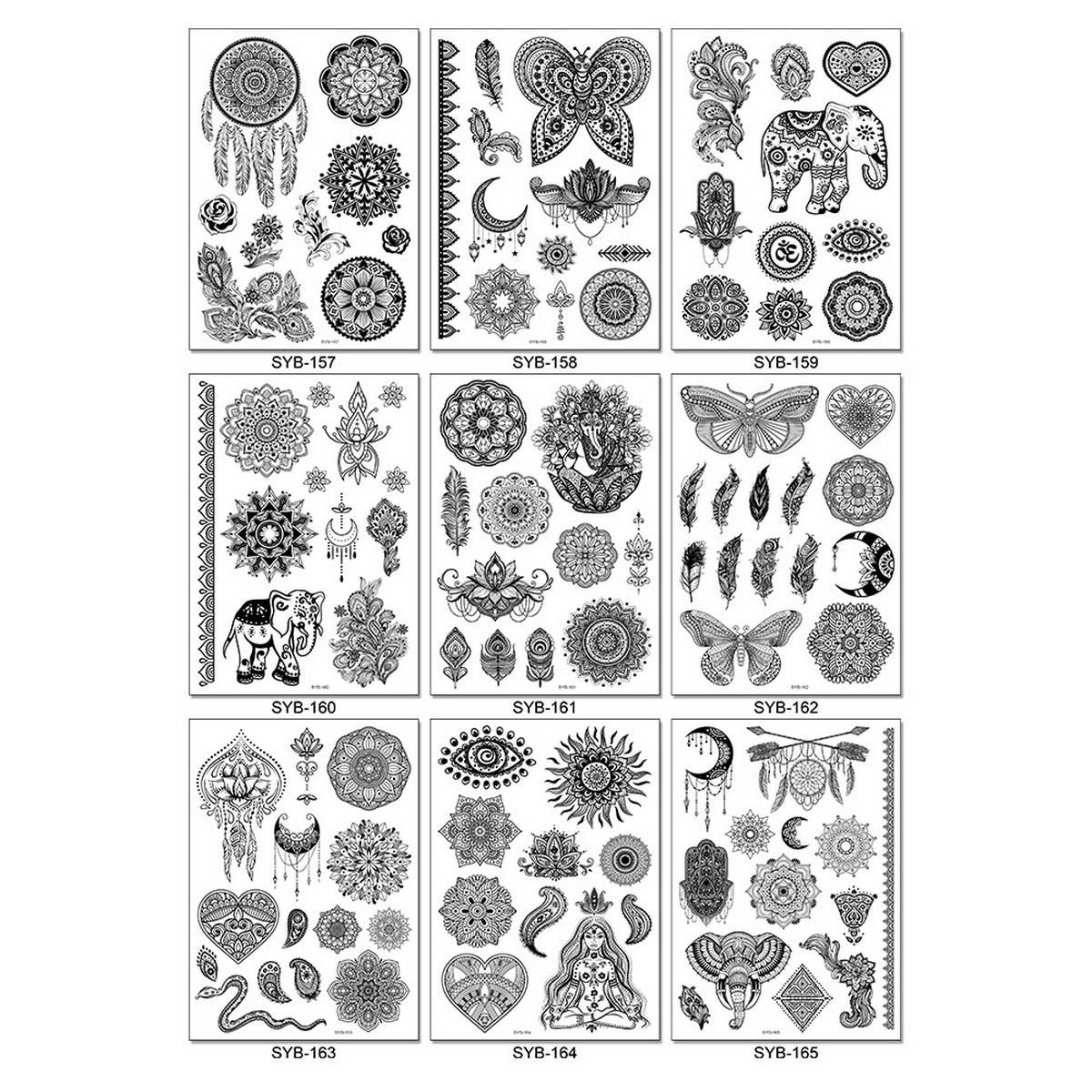 Bridal Mandala Tattoo Stickers Elegant Design_CWMM8356