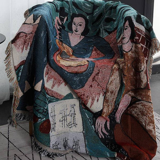 MULTIFUNCTIONAL BLANKET WITH OIL PAINTING PATTERN