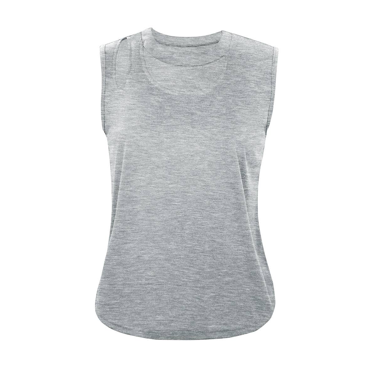 Round-neck solid-color hollowed-out loose vest