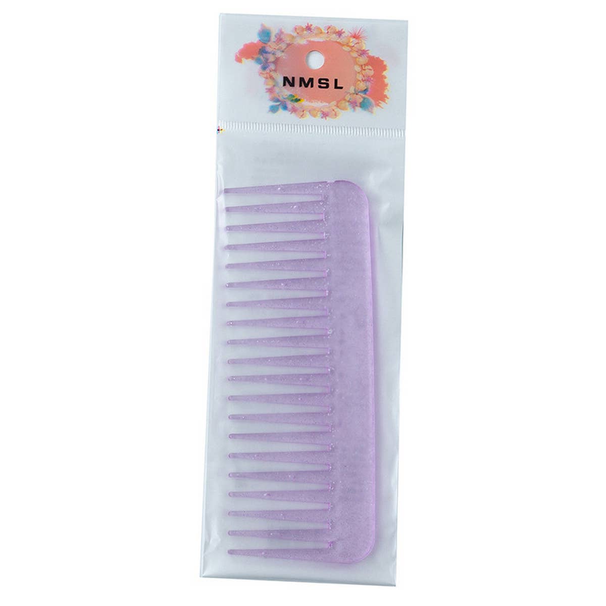 TRANSPARENT FINE-TOOTHED COLORFUL GLITTER COMB
