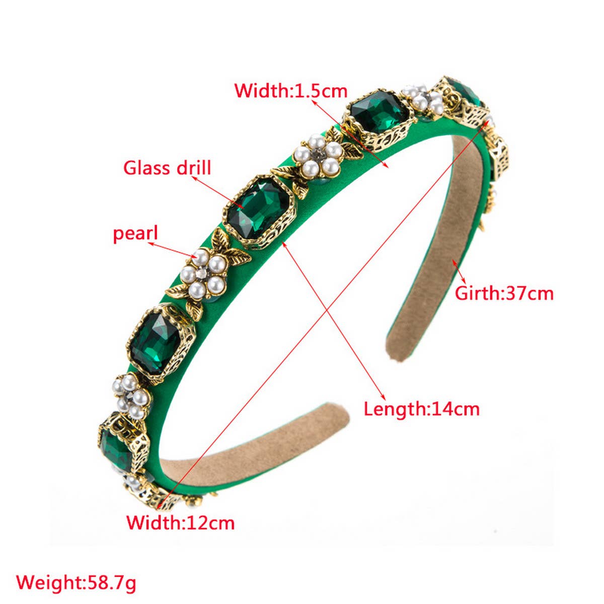 RETRO SIMPLE DIAMOND PEARL HEADBAND_CWAHA1980