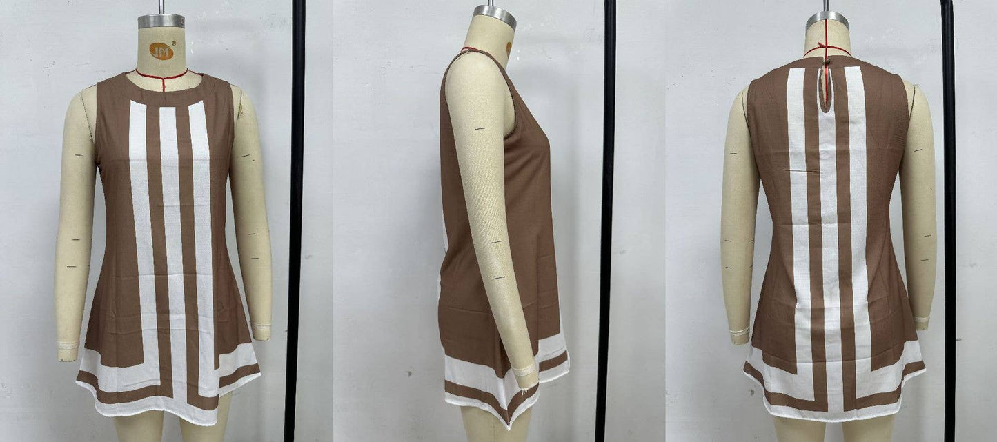 Vacation-style sleeveless loose casual dress