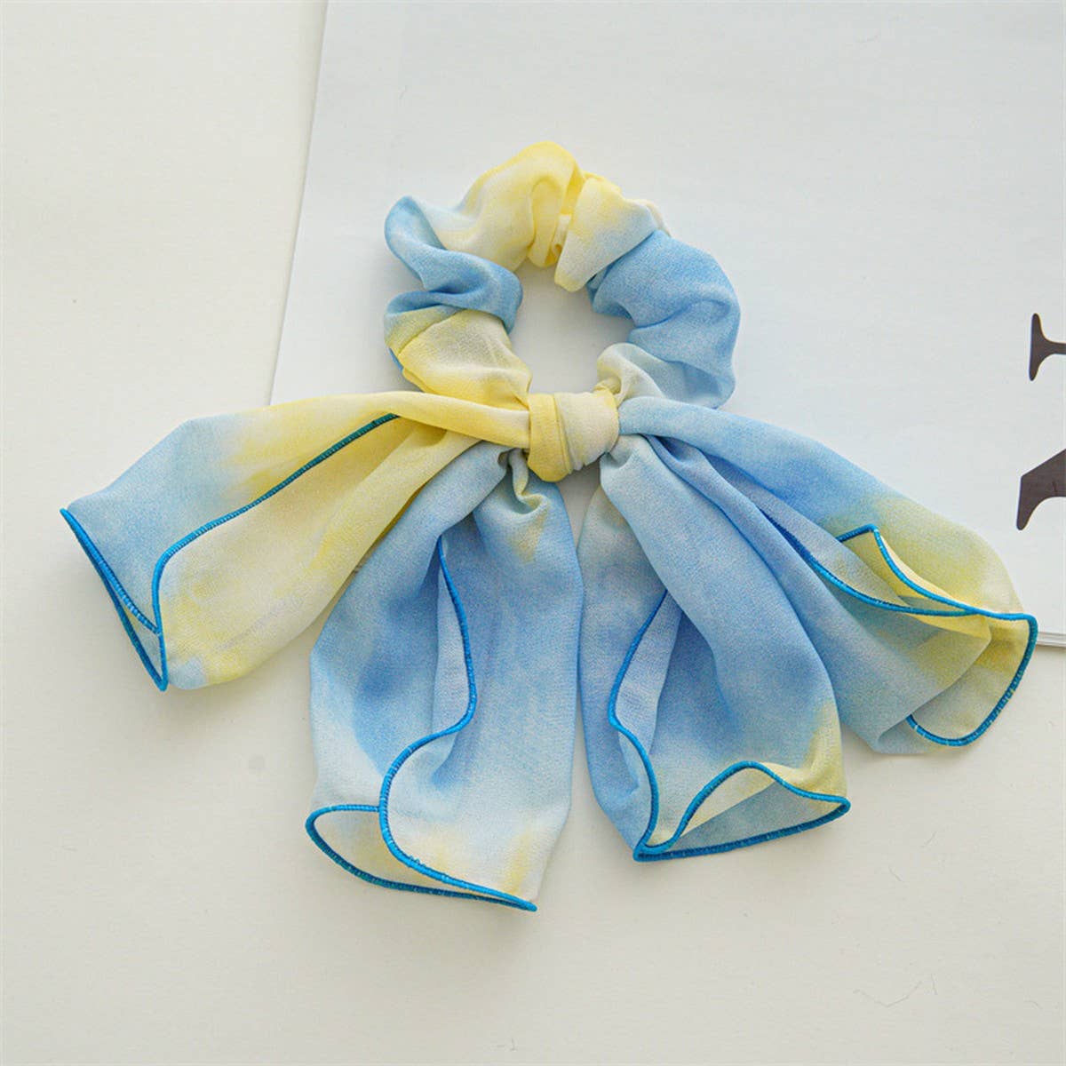 TIE-DYE KNOTTED DOUBLE-LAYERED BOW HAIR TIE_CWAHA1082