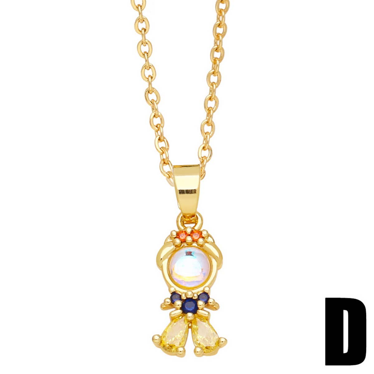 COLORE ZIRCON FAIRY TALE PRINCESS PENDANT NECKLACE