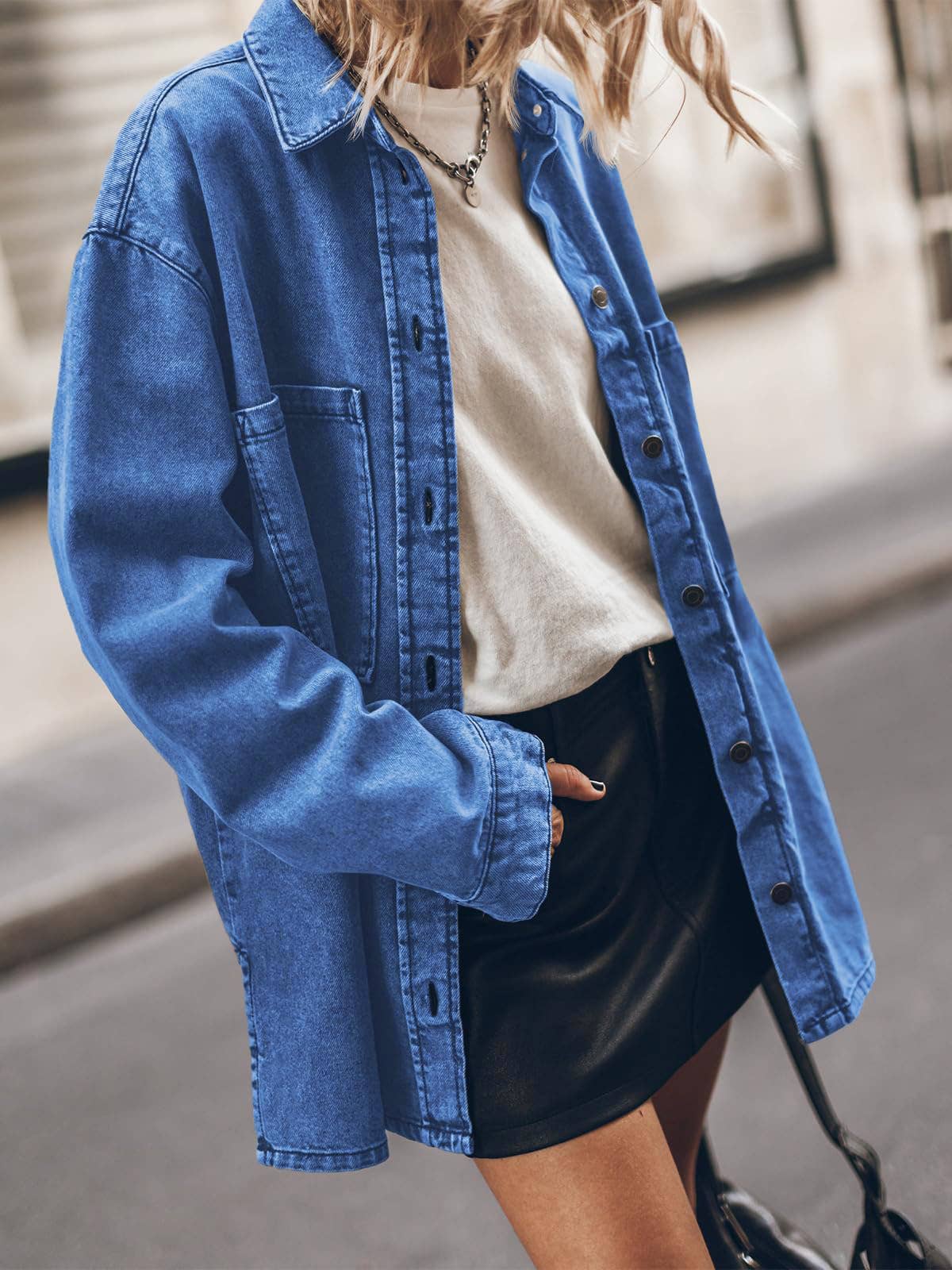 Vintage Hong Kong Style Turn-Down Denim Jacket