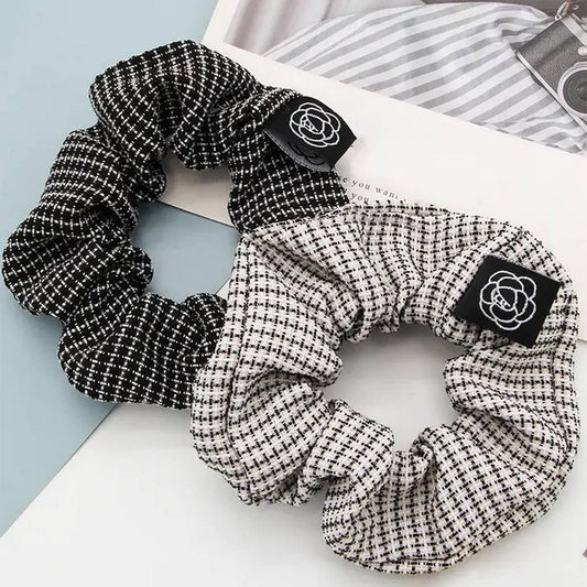 2PCS HAIR TIE PLAID PATTERN  SCRUNCHIE_CWAHA0181