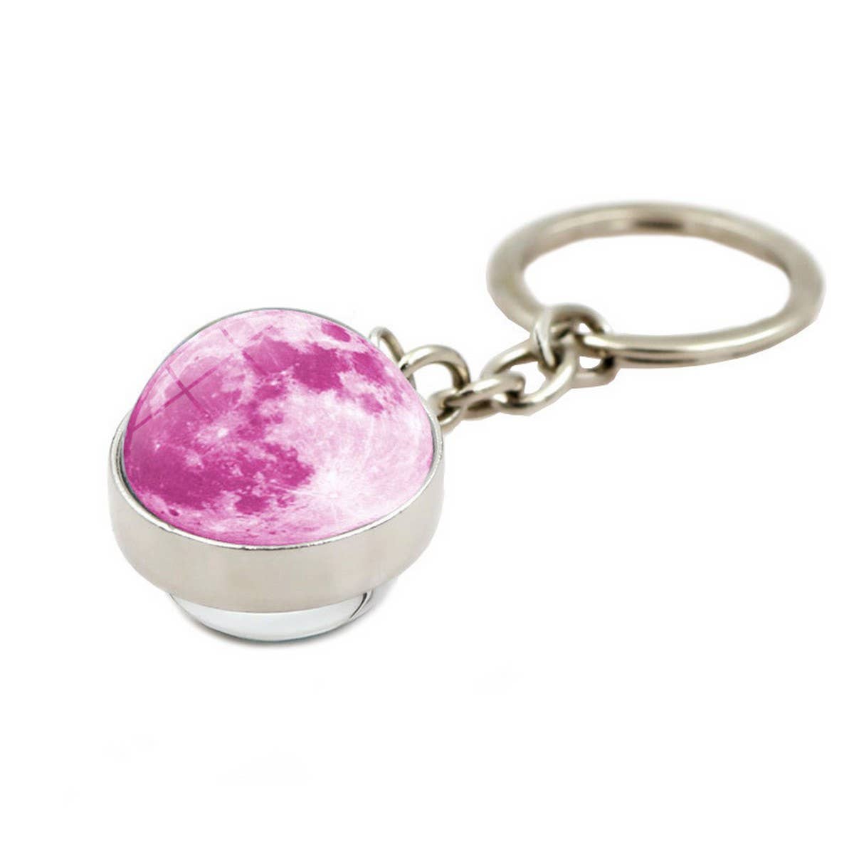 COSMIC MOON CRYSTAL GLASS BALL KEYCHAIN PENDANT