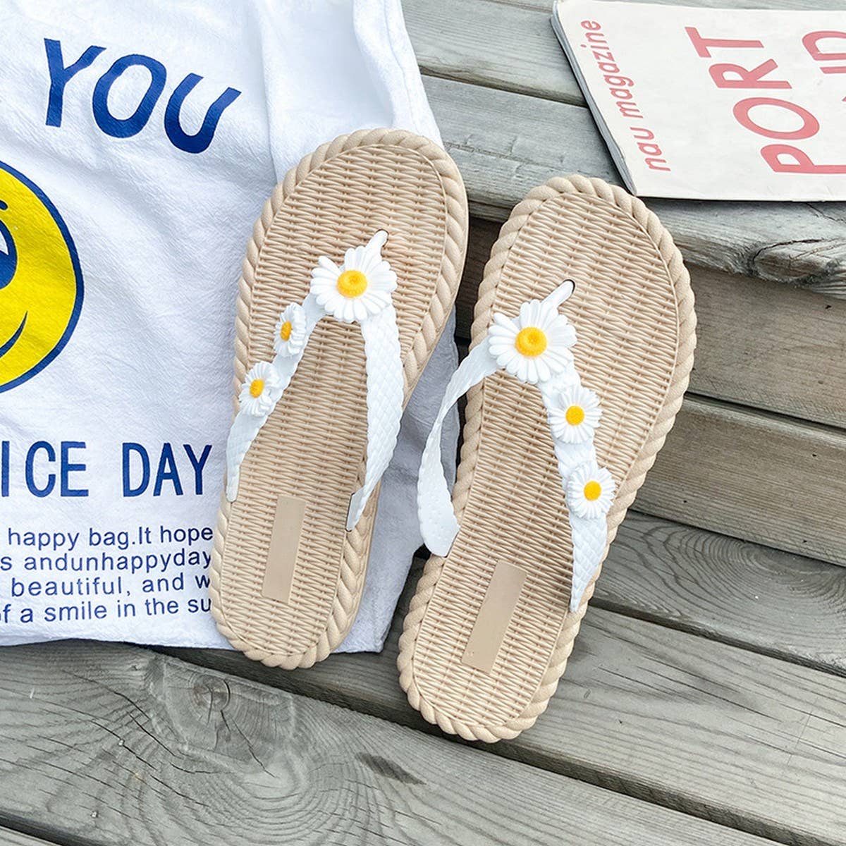 SUNFLOWER FLOWER SUMMER BEACH FLIP FLOPS