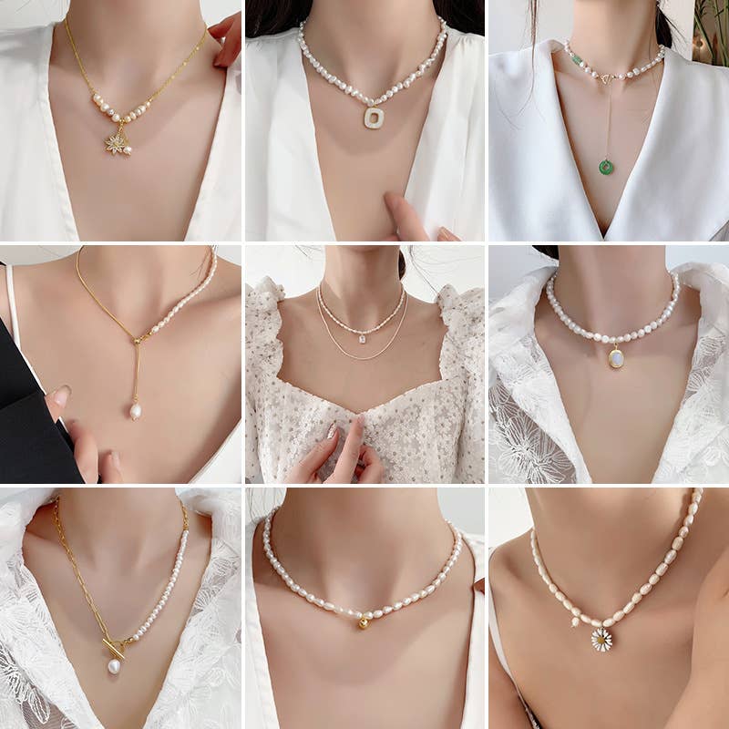 Baroque irregular retro freshwater pearl necklace