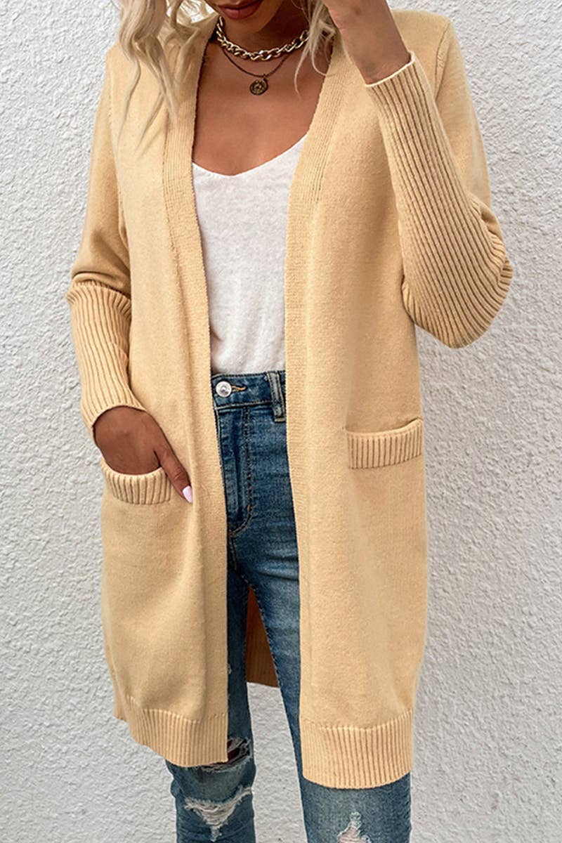 CWOCAL364 Casual Open Front Oversized Cardigan Sweater