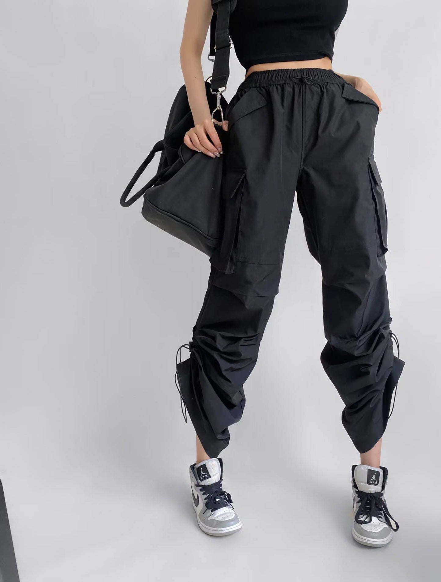 Niche pleated straight-leg wide-leg casual pants