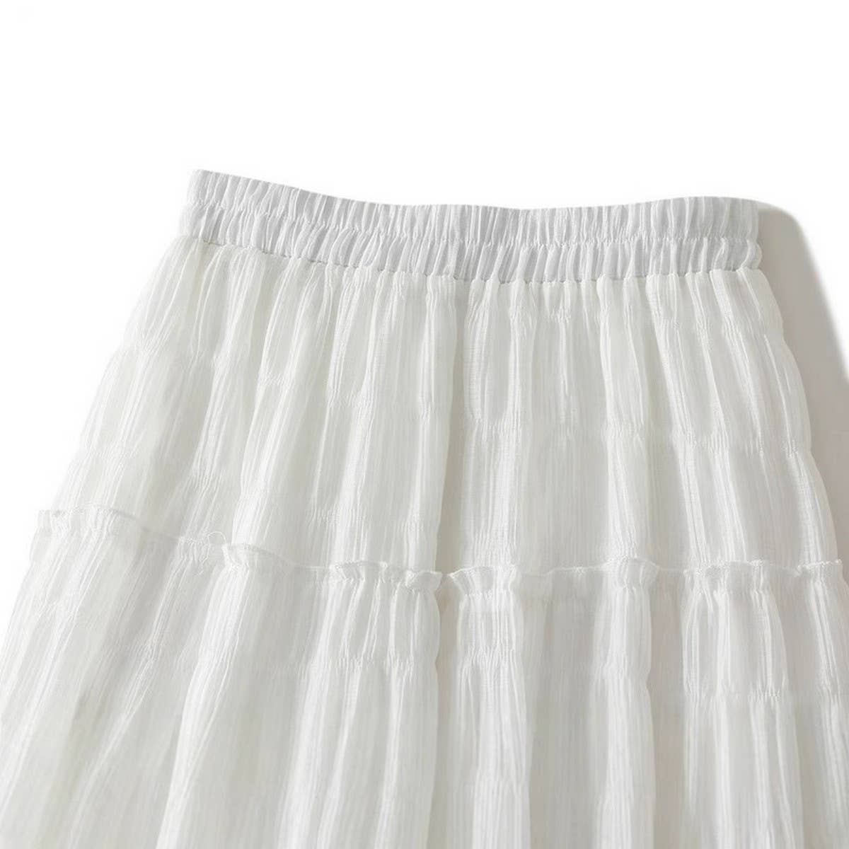 Reversible Shimmer Pleated High-Waist Tulle Skirt