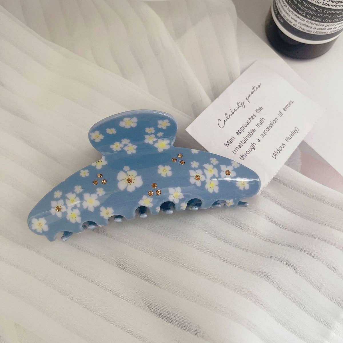 Rhinestone Flower Butterfly Hair Claw,Chic Sparkle_CWAHA1348