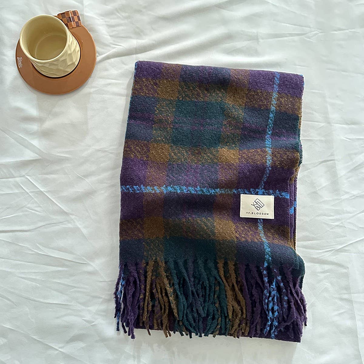 Vintage Plaid Scarf ? Soft Winter Wrap