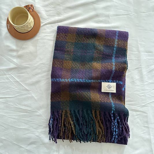 Vintage Plaid Scarf ? Soft Winter Wrap