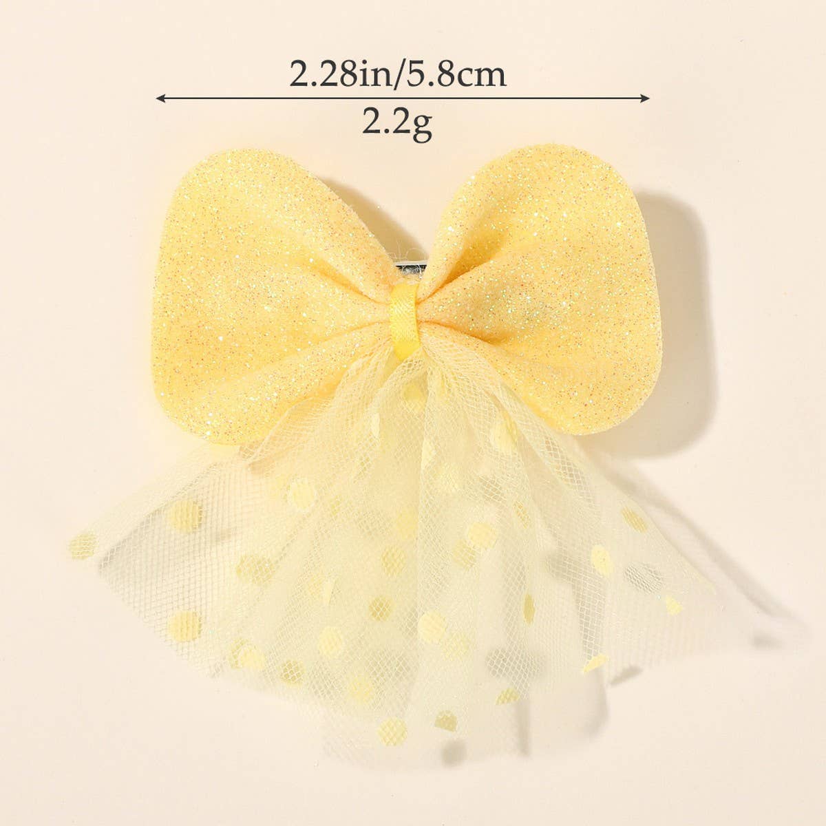 Stylish Double-Layer Mesh Bow Hair Clip for Kids_CWAHA6715