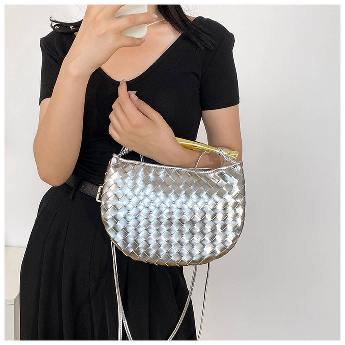 BRAID CROSSBODY BAG SARDINE BAG WOVEN HANDBAG_CWAB1911