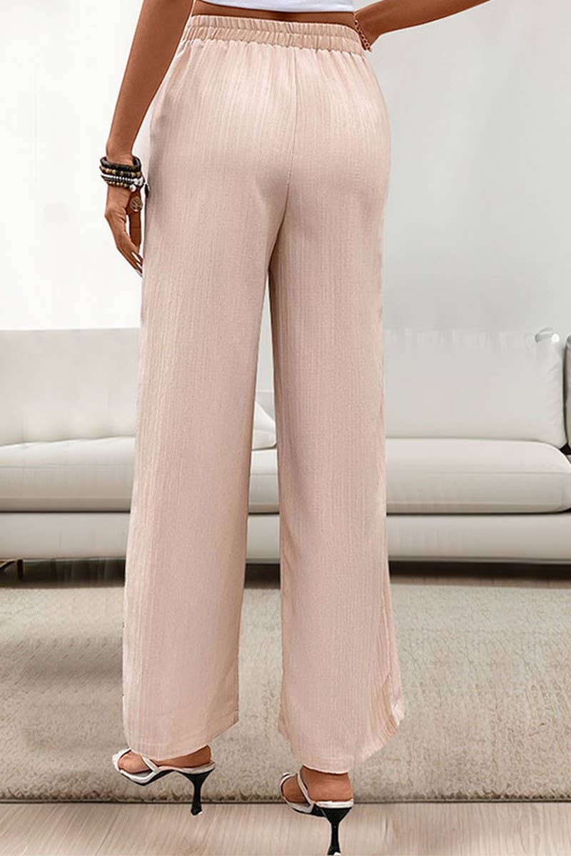 CWBLP0804_CASUAL ELASTIC HIGH WAIST STRAIGHT PANTS