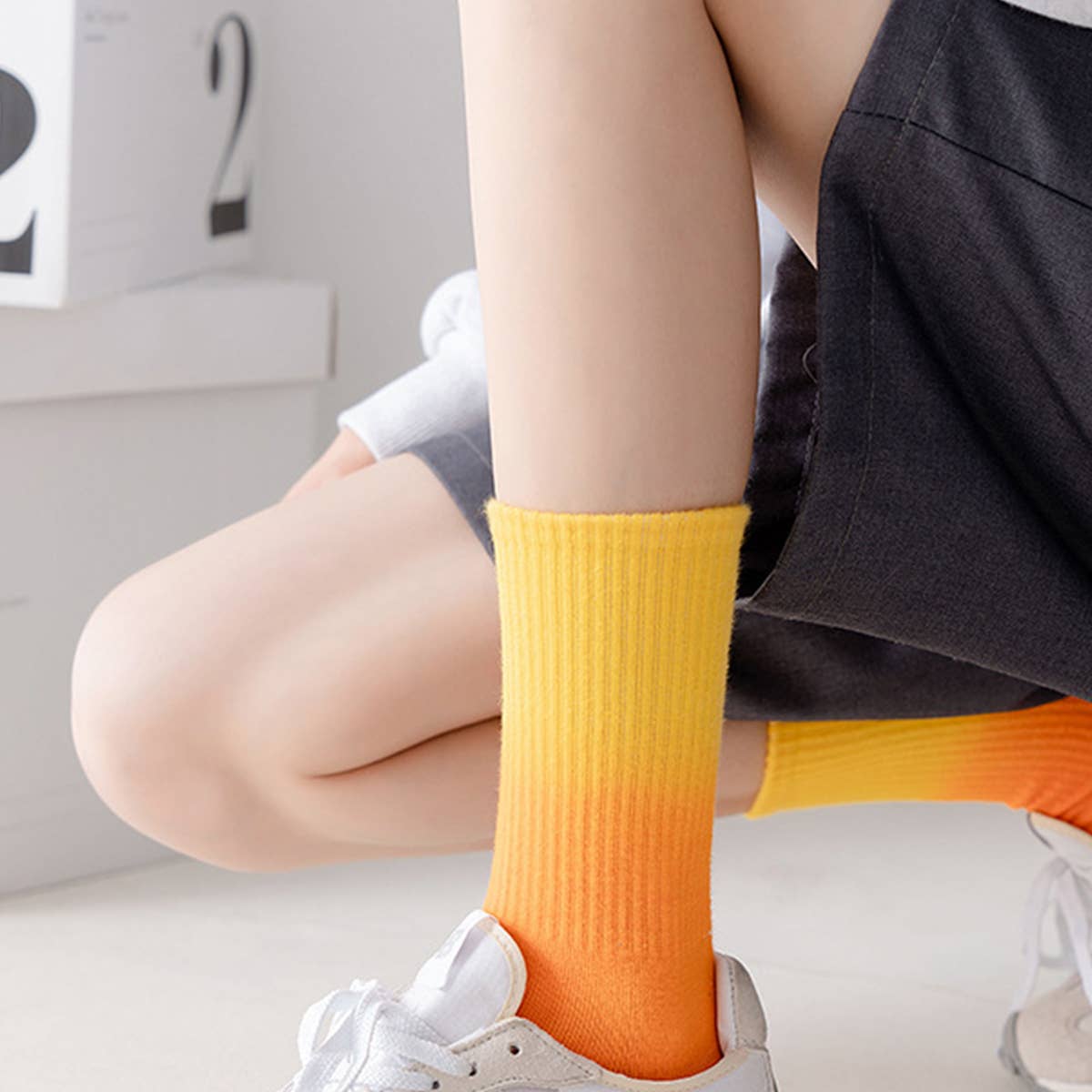 MIDDLE TUBE TIE-DYED SKATEBOARD SPORTS SOCKS