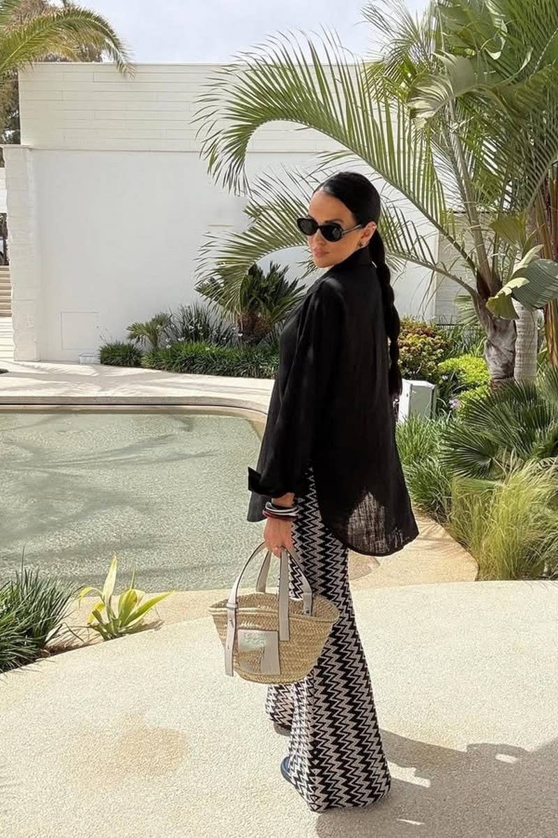 PRINTED HIP-HUGGING SEXY TIGHT FLARED PANTSCWBLP886