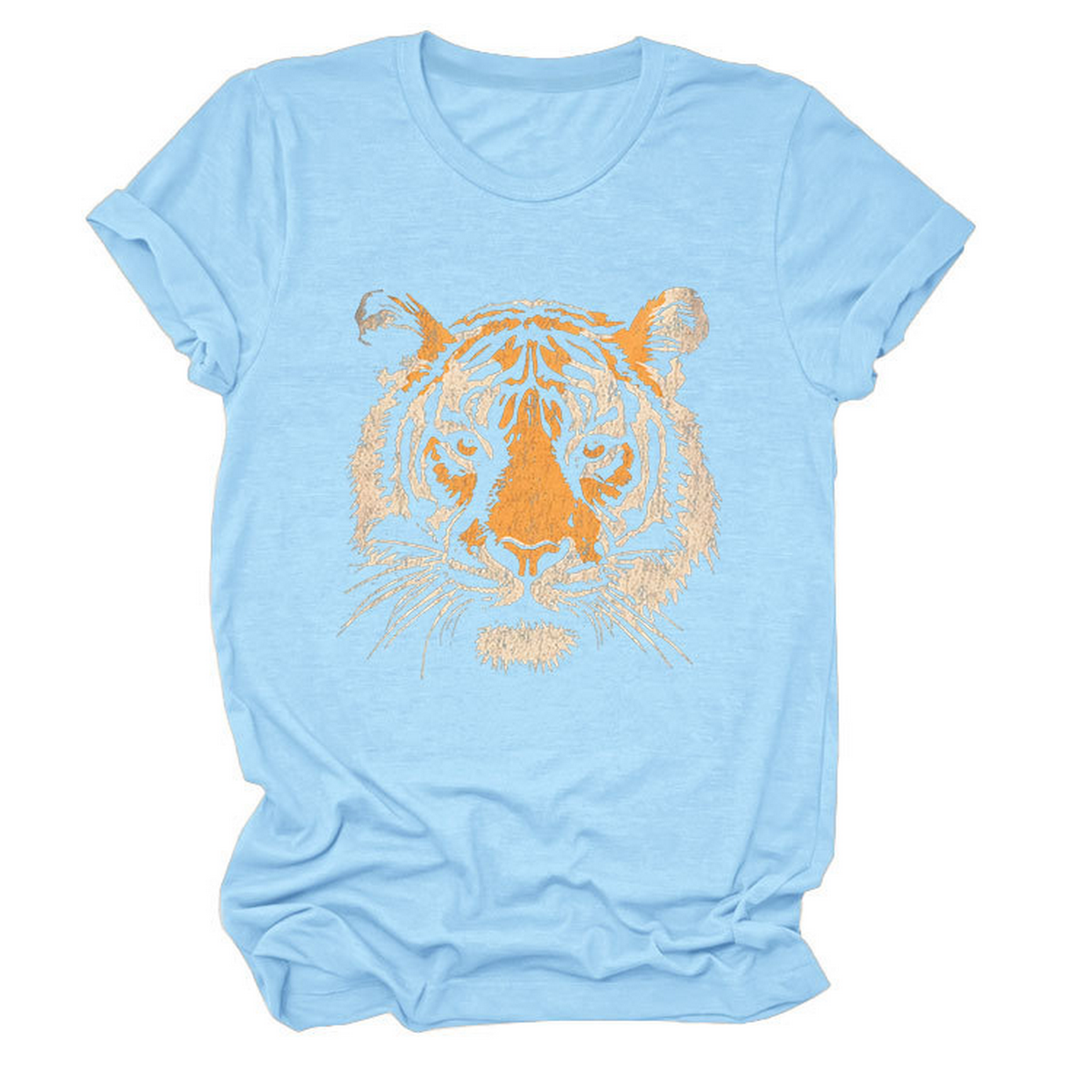 Women??¢s Summer Tee with Stylish Tiger Print_CWTTSL0494