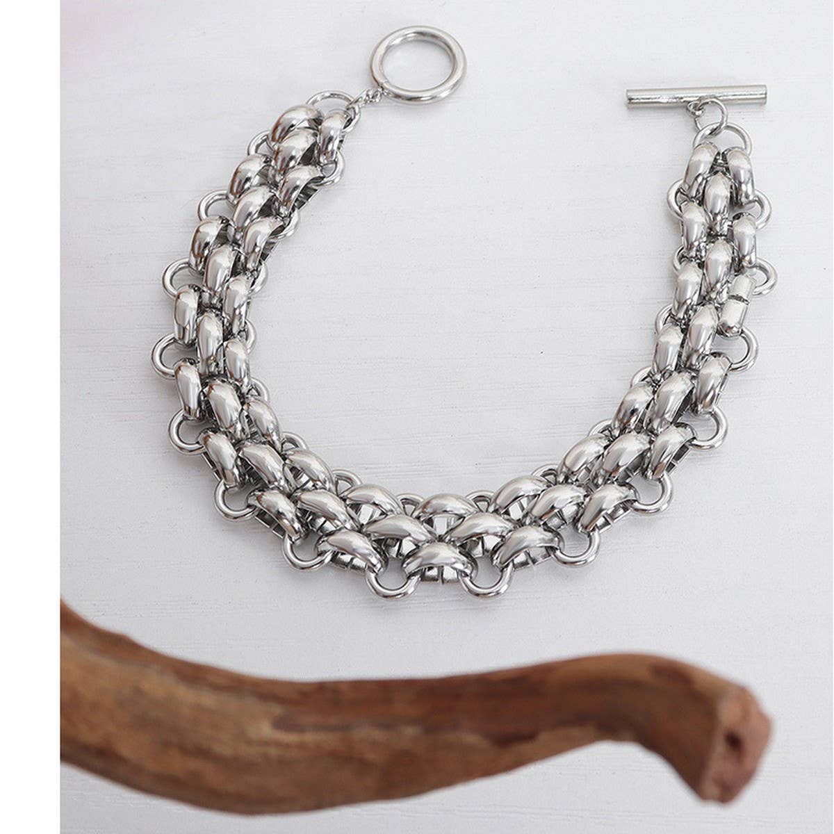 TITANIUM STEEL THICK CHAIN BRACELET NECKLACE