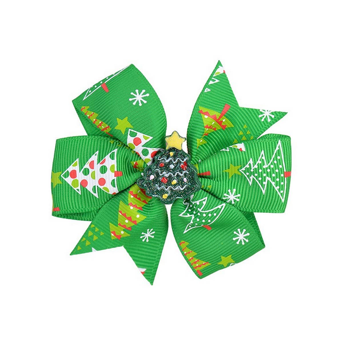 Baby Holiday Bow Hair Clip with Ribbon Tail_CWAHA6700