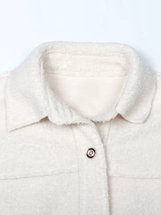 Lambskin warm long-sleeved loose button coat