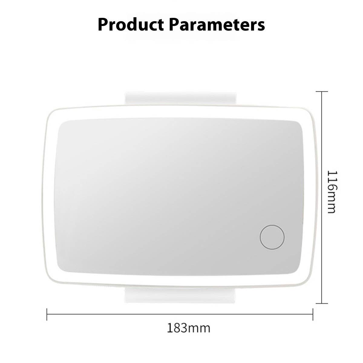 SHATTERPROOF LED CAR MAKEUP MIRROR WITH LIGHT