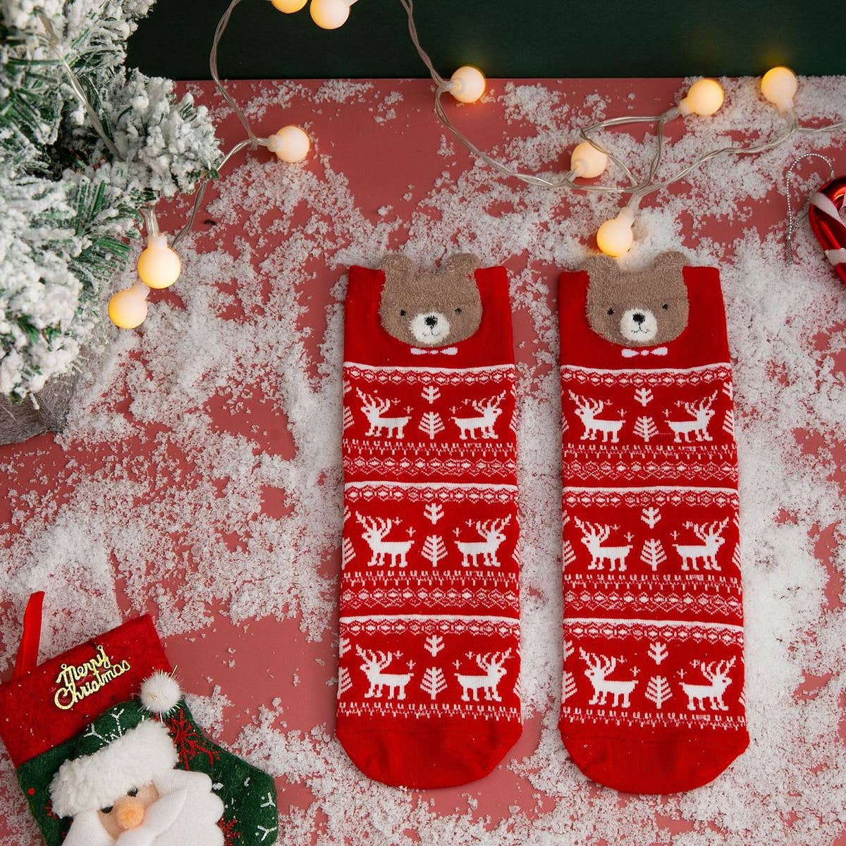 CHRISTMAS SOCKS ELK OLD MAN SOCKS