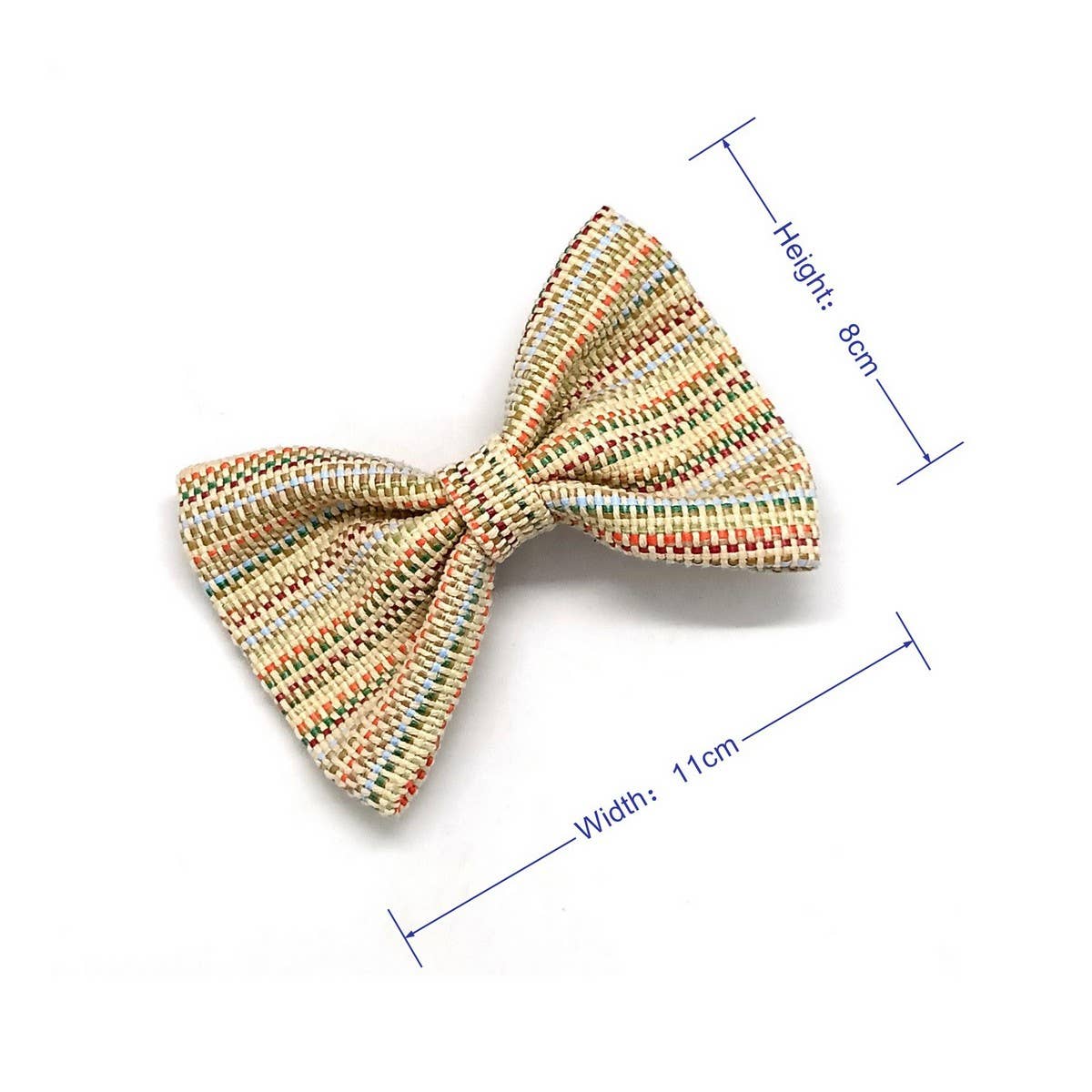 Spring Summer Large Striped Raffia Bow Clip_CWAHA6349