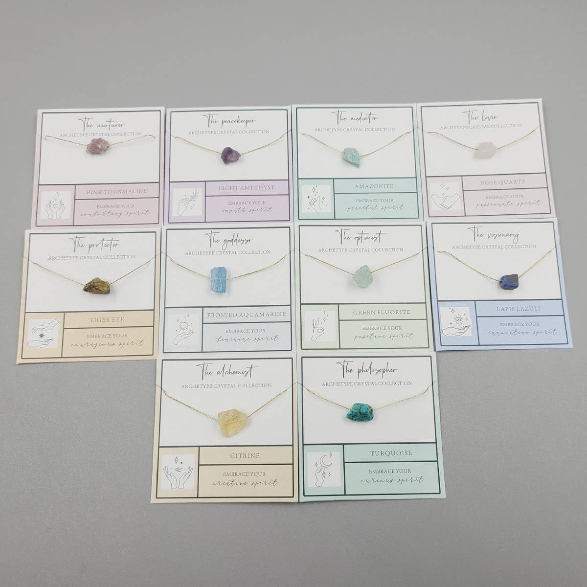 NATURAL STONE PENDANT NECKLACE WITH CARD